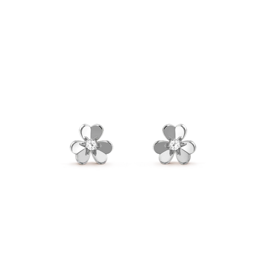 [basloveJW]FRIVOLE MINI SILBERNE BLUMENOHRRINGE