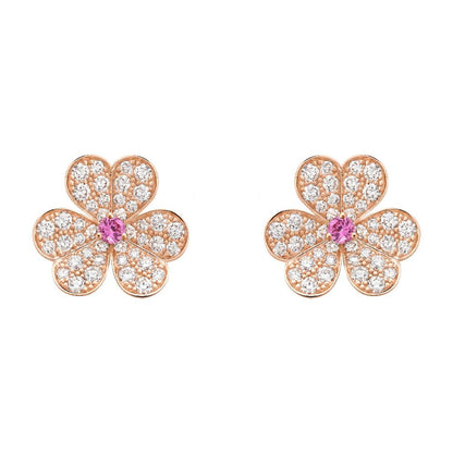 [basloveJW]FRIVOLE ROTGOLD-OHRRINGE MIT BLUMENDIAMANTEN