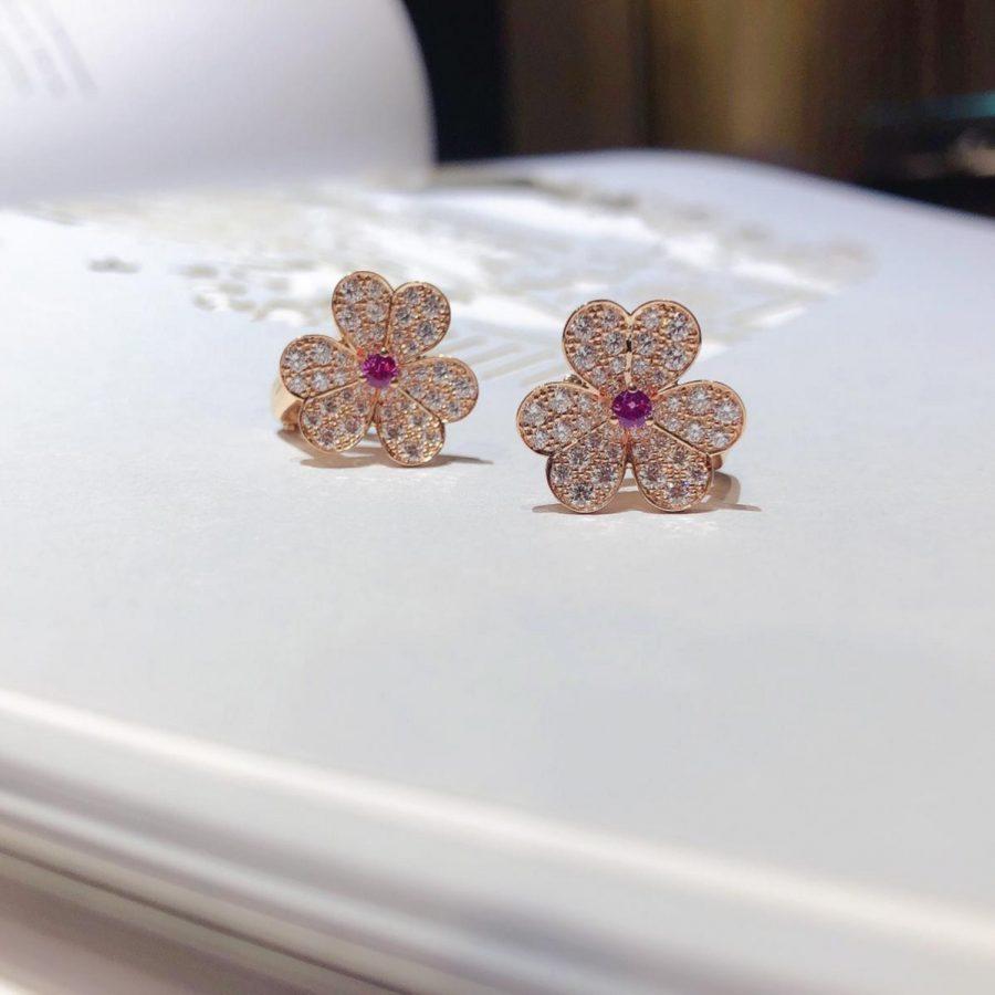 [basloveJW]FRIVOLE ROTGOLD-OHRRINGE MIT BLUMENDIAMANTEN