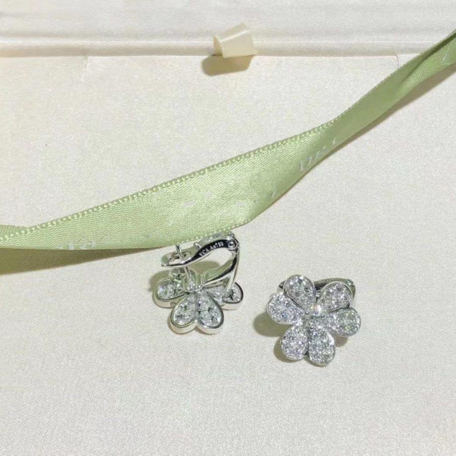 [basloveJW]FRIVOLE SILBERNE BLUMEN-DIAMANT-OHRRINGE