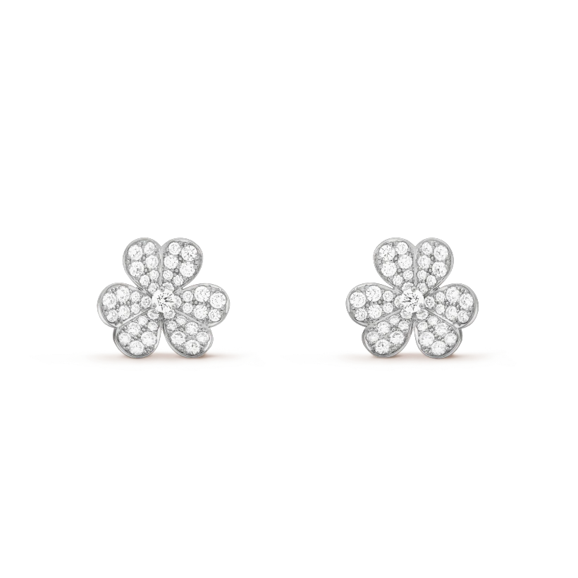 [basloveJW]FRIVOLE SILBERNE BLUMEN-DIAMANT-OHRRINGE