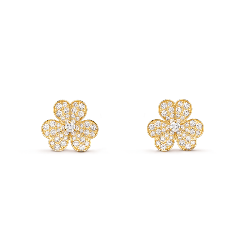 [AURORA]FRIVOLE GOLD FLOWER DIAMOND EARRINGS