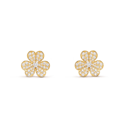 [AURORA]FRIVOLE GOLD FLOWER DIAMOND EARRINGS
