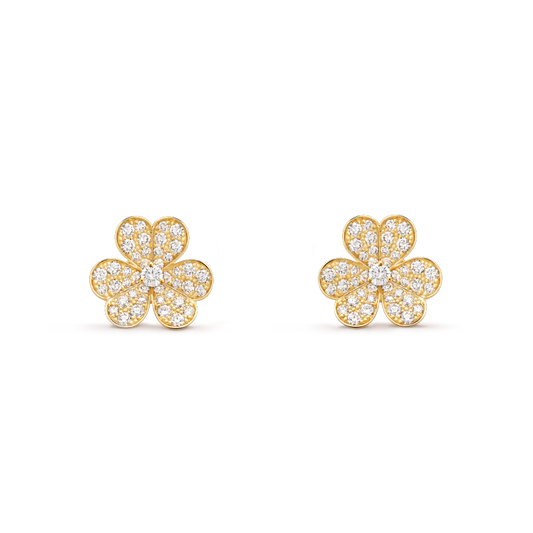 [basloveJW]FRIVOLE GOLD BLUMEN DIAMANT OHRRINGE 