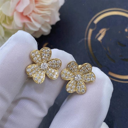 [AURORA]FRIVOLE GOLD FLOWER DIAMOND EARRINGS