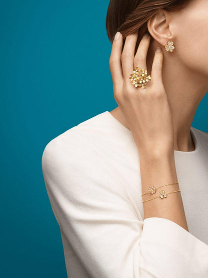 [AURORA]FRIVOLE GOLD FLOWER DIAMOND EARRINGS