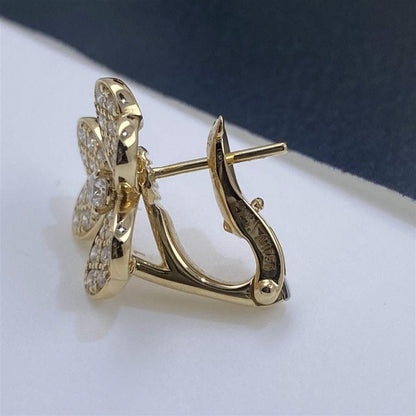 [AURORA]FRIVOLE GOLD FLOWER DIAMOND EARRINGS