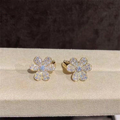 [AURORA]FRIVOLE GOLD FLOWER DIAMOND EARRINGS