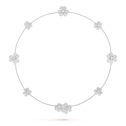 [AURORA]FRIVOLE SILVER 9 FLOWERS NECKLACE