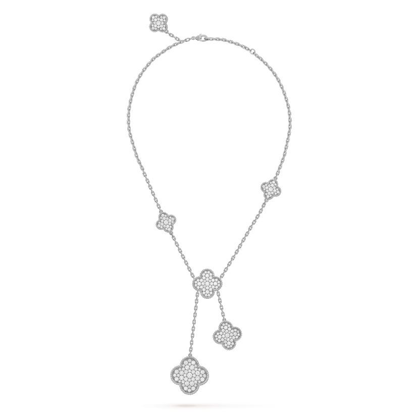 [basloveJW]Klee 5 Motive Silber Diamanten Halskette