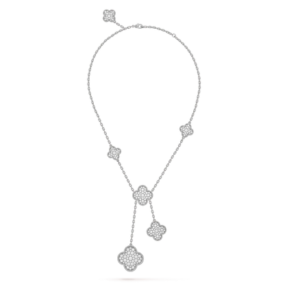 [basloveJW]Klee 5 Motive Silber Diamanten Halskette