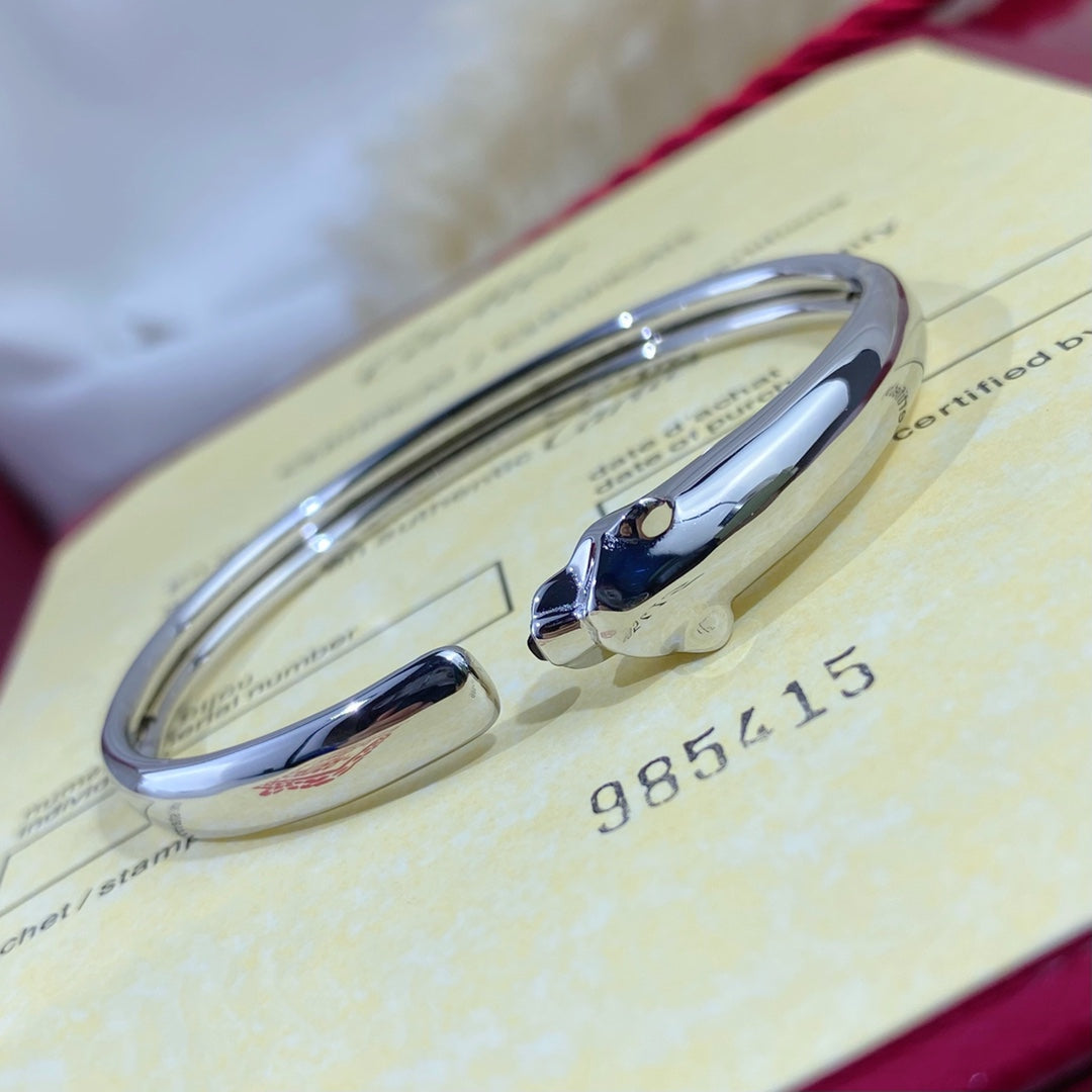 [AURORA]PANTHERE SILVER OPEN BRACELET