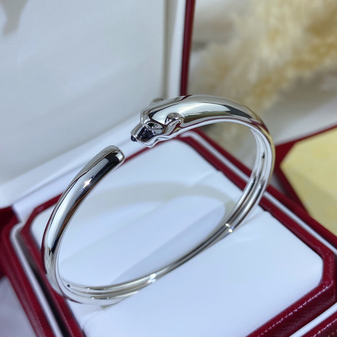 [AURORA]PANTHERE SILVER OPEN BRACELET