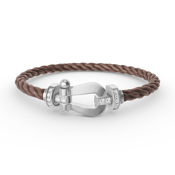[AURORA]FORCE LARGE HORSESHOE HALF DIAMOND BRACELET SILVER