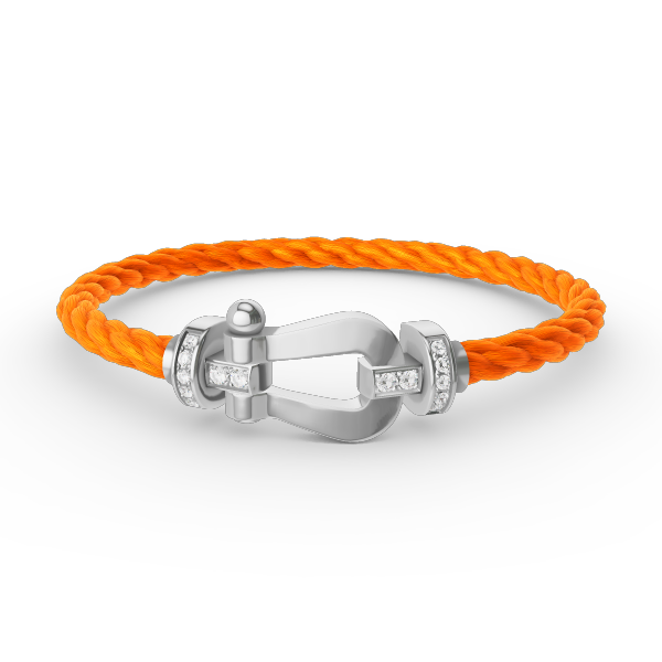 [AURORA]FORCE LARGE HORSESHOE HALF DIAMOND BRACELET SILVER
