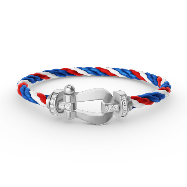[AURORA]FORCE LARGE HORSESHOE HALF DIAMOND BRACELET SILVER