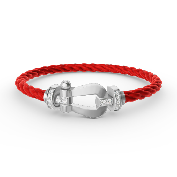 [AURORA]FORCE LARGE HORSESHOE HALF DIAMOND BRACELET SILVER