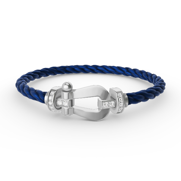 [AURORA]FORCE LARGE HORSESHOE HALF DIAMOND BRACELET SILVER