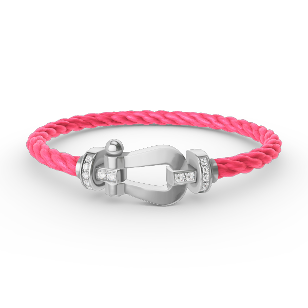 [AURORA]FORCE LARGE HORSESHOE HALF DIAMOND BRACELET SILVER