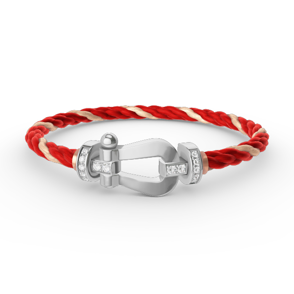 [AURORA]FORCE LARGE HORSESHOE HALF DIAMOND BRACELET SILVER