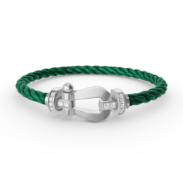 [AURORA]FORCE LARGE HORSESHOE HALF DIAMOND BRACELET SILVER