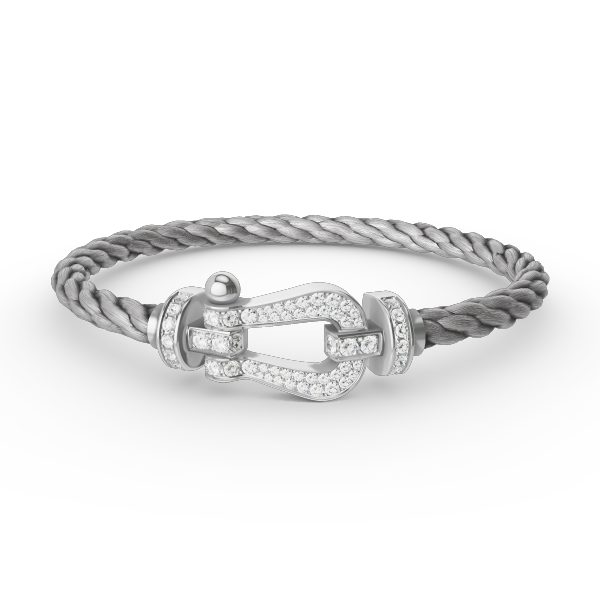 [AURORA]FORCE LARGE HORSESHOE FULL DIAMOND BRACELET SILVER