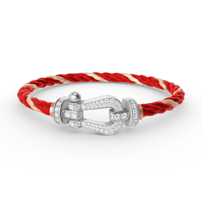 [AURORA]FORCE LARGE HORSESHOE FULL DIAMOND BRACELET SILVER