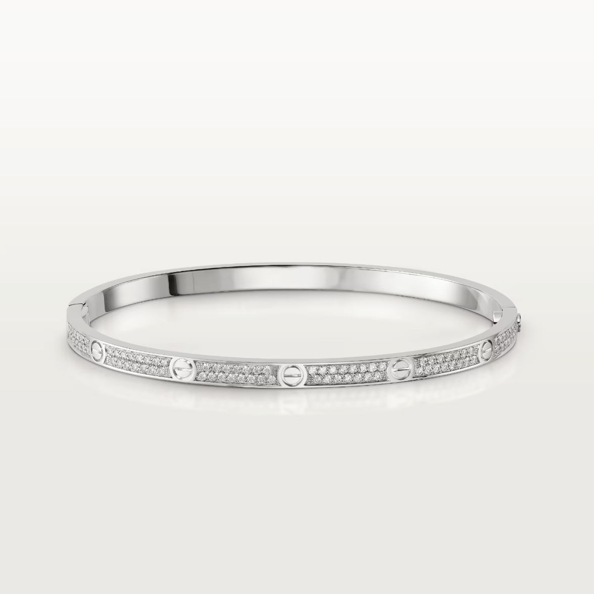 [AURORA]LOVE BRACELET 3.65MM DIAMOND-PAVED SILVER