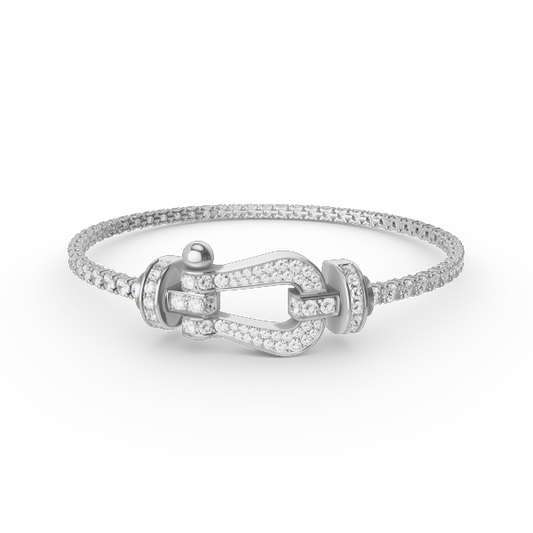 [AURORA]FORCE  LARGE HORSESHOE FULL DIAMOND TENNIS BRACELET
