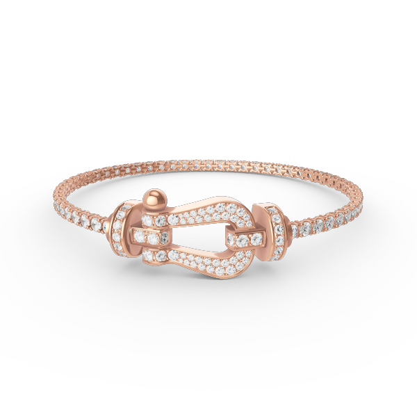 [AURORA]FORCE GROSSES HUFEISEN-TENNISARMBAND MIT VOLLEN DIAMANTEN 