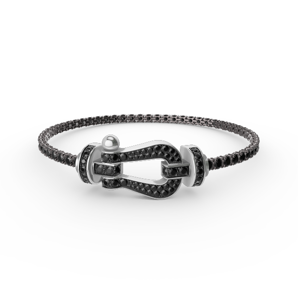 [AURORA]FORCE GROSSES HUFEISEN-TENNISARMBAND MIT VOLLEN DIAMANTEN 