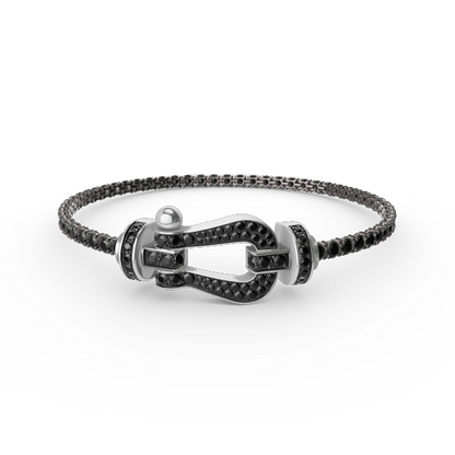 [AURORA]FORCE GROSSES HUFEISEN-TENNISARMBAND MIT VOLLEN DIAMANTEN 